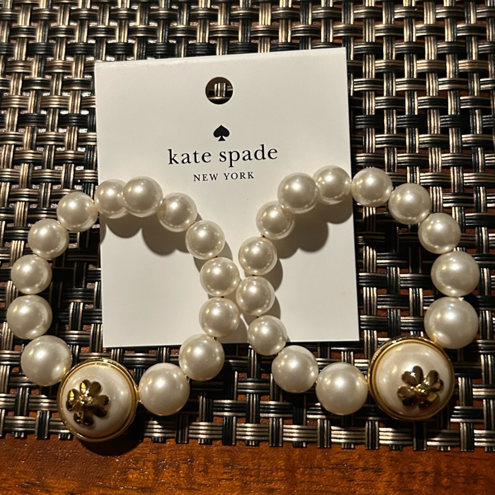 NWT Kate Spade Pearls On Pearls Hoop Drop Earrings - Picture 4 of 6